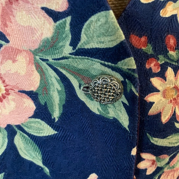 Vintage 90’s Retro floral tapestry vest Blazer suit Vest button front 90210 - Picture 2 of 11